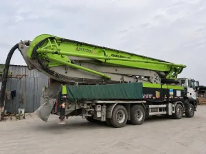 Boom system view of the 2020 Zoomlion ZLJ5440THBKF unidad 56 used concrete boom pump truck.