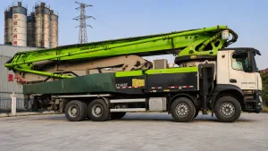 Concrete pumping system of the 2021 Zoomlion ZLJ5442THBBE unidad 21 used concrete boom pump truck.