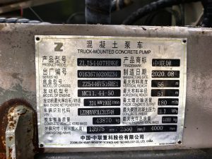 2020 Zoomlion 56m camion pompe à béton à flèche ZLJ5440THBKE – SINOTRUK châssis
