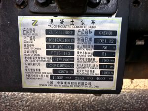 2021 Zoomlion 56m camion pompe à béton à flèche ZLJ5441THBSF – Scania châssis